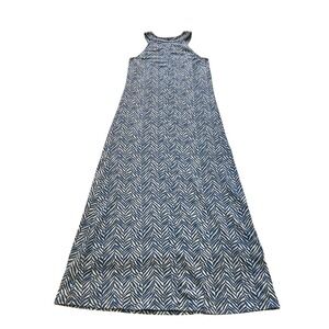 J.McLaughlin Women's Maxi Dress Blue White Zebra‎ Print Sleeveless Size S